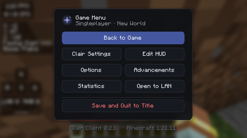 Clair Esc menu